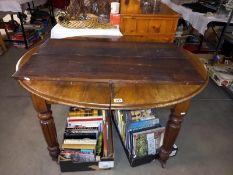 An old mahogany extending table with two leaves, COLLECT ONLY.