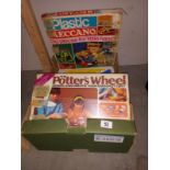 A boxed vintage plastic Meccano and Denys Fisher potters wheel