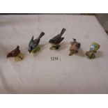 Five Beswick birds.