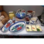 A selection of floral pottery table ware