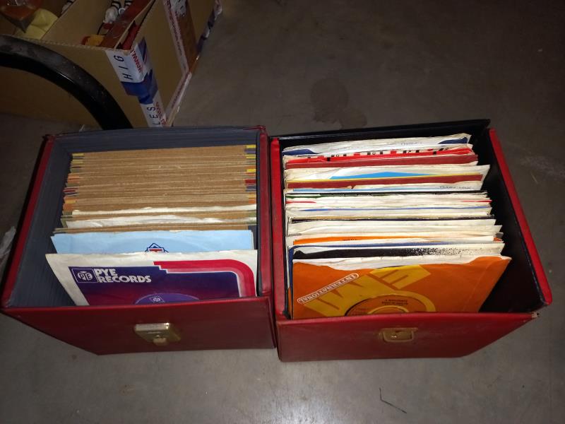 2 boxes of 45rpm singles including David Essex, Dana, The carpenters, Boney M & Abba etc. - Image 2 of 2