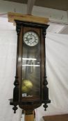 A Victorian mahogany Vienna wall clock, COLLECT ONLY.