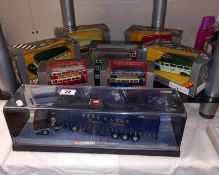 A selection of Corgi classics and original omnibus models and a Corgi 75402 Tate and Lyle truck