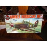 A boxed airfix 1/24 14002-5 series 14 Hawker Hurricane Mk1 contents bagged looks complete but