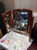 A free standing triple dressing table mirror (COLLECT ONLY)