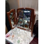 A free standing triple dressing table mirror (COLLECT ONLY)
