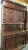 A good clean 19th century French carved oak buffet/cabinet. COLLECT ONLY.