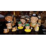 8 Royal Doulton golf related character jugs including 'Golfer' & 'The Golfer' including some seconds
