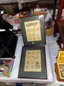 2 framed 1920's cricket watercolours titled 'it's all in the game' signed Bateman