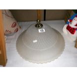 A large frosted glass uplighter lamp shade, diameter 40cm