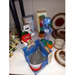 A quantity of battery operated & other plastic toys including Antz & M&M's etc.