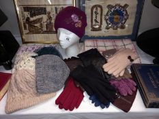 A selection of ladies gloves, woolly hats etc (heads not included)