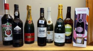 8 bottles of alcohol including Charles Gilner champagne, pale cream sherry etc