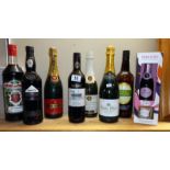 8 bottles of alcohol including Charles Gilner champagne, pale cream sherry etc