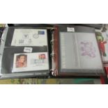 An album of Royal Mail souvenir packs and an album of coin covers, Elvis FDC's, signed covers