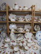 Approximately 66 pieces of Royal Albert Old Country Roses table ware, COLLECT ONLY.
