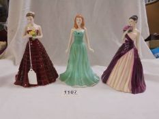 Two Royal Doulton occasions figures - With Love HN5335, My Darling HN 5336 and a Gemstones Emerald