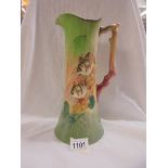 A lovely vintage (1940's) Royal Doulton 11.5" tall jug with a moulded coral handle