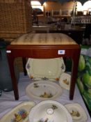 A mahogany dressing table stool