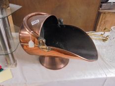 A copper coal scuttle. COLLECT ONLY.
