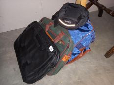 2 laptop bags, a bag and suit holder, plus a bum bag