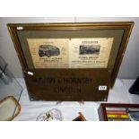 A main engine built by Ruston & Hornsby Ltd, Lincoln 1957 & a framed & glazed 1934 Boston-