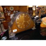 A 1930's oak Westminster chime mantle clock