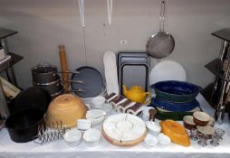 A good selection of kitchenware including saucepan set, Denby and T G Green bowls etc