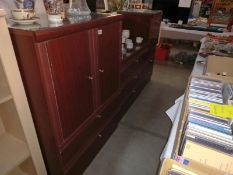 Dark wood stained bedroom chests including a pair of bedsides & Gent's cupboard with 2 drawers