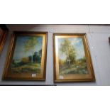 A pair of framed and glazed watercolour rural scenes, COLLECT ONLY.