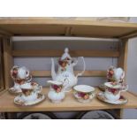 A fifteen piece Royal Albert Old Country Roses coffee set.
