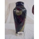 DECORO, made in England regd. No. 429479. A vintage 9.5" high vase in deep colours depicting a bird