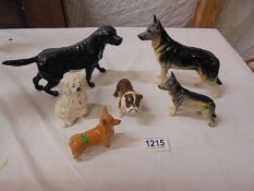 Five Beswick dogs and one other.