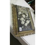 A 19th century floral display in gilt framed glass case, frame a/f. COLLECT ONLY.