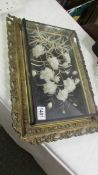A 19th century floral display in gilt framed glass case, frame a/f. COLLECT ONLY.
