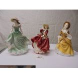 Three Royal Doulton figurines - Sandra HN2275, Top O' The Hill HN1834 and Best Wishes HN3971.