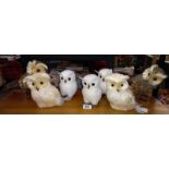 A quantity of Christmas owls, heights between 15cm and 19cm