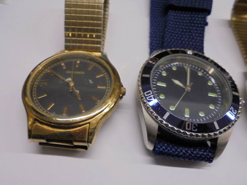 Five gent's wrist watches and an ingersol pocket watch. - Image 2 of 4