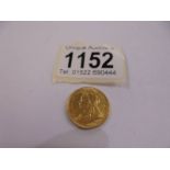 An 1896 Victorian gold sovereign. (in very good condition)