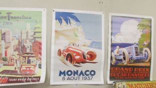 Three motoring related posters.