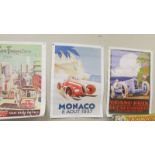 Three motoring related posters.