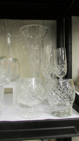 A mixed lot of cut glass vases, glasses etc., - Image 2 of 3