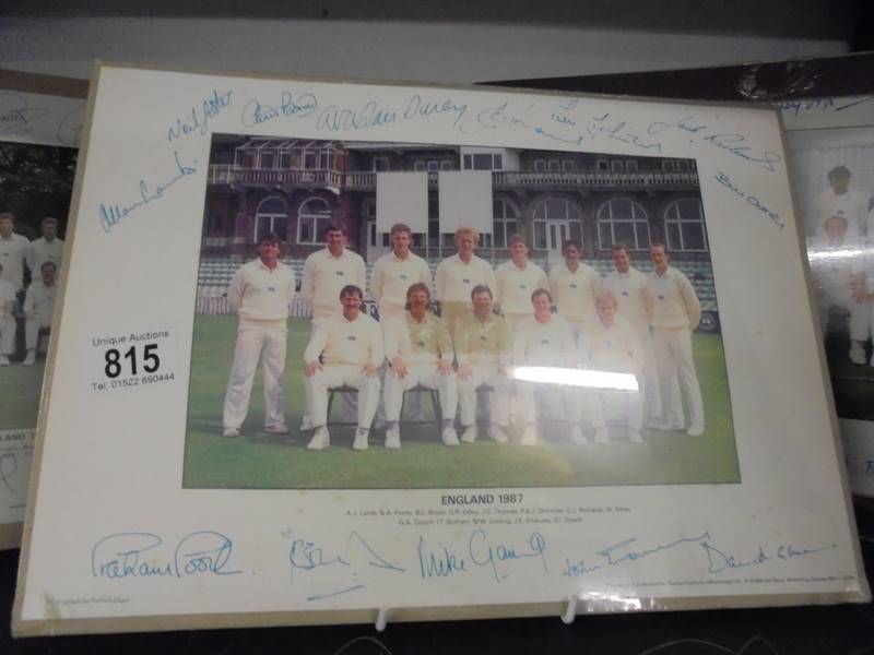 Three England cricket team signed photographs - 1986, 1987 and 1988. - Image 3 of 4