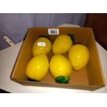 5 art glass lemons (1 stalk A/F)