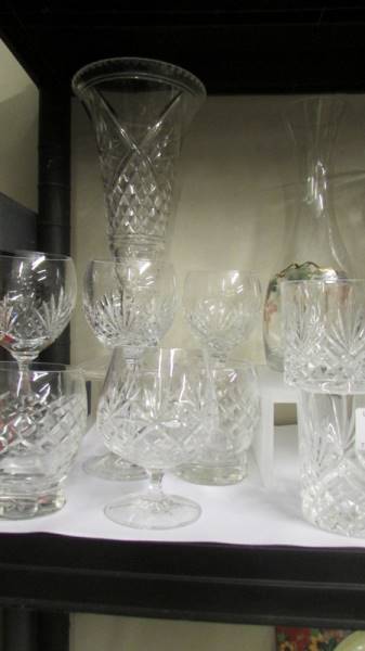 A mixed lot of cut glass vases, glasses etc., - Image 3 of 3