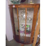 A 1950's china cabinet with etched glass door. COLLECT ONLY.