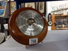 An aneroid barometer.