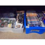 Two large boxes of DVD's etc., including The Prisoner and Danger Man.