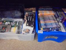 Two large boxes of DVD's etc., including The Prisoner and Danger Man.