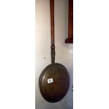 A Victorian copper warming pan, COLLECT ONLY.